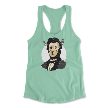 Lincoln Llama Womens Racerback Tank in Mint color